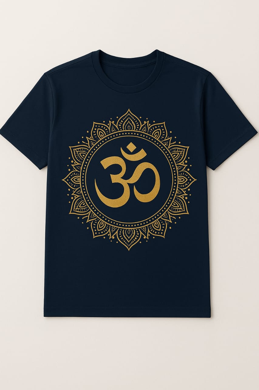 Om Mandala Spiritual T-Shirt – Navy Blue