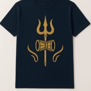 Trishul & Damru Divine Power (Navy Blue)